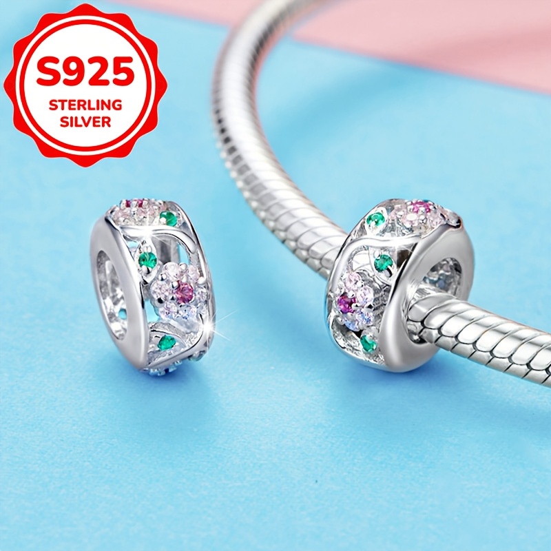 Women's S925 Sterling Silver Botanical Flower Beaded Necklace